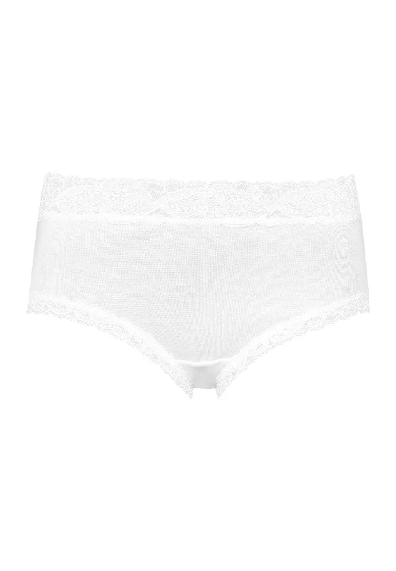 Moments Lace Trim Cotton Full Brief | White 71483-101