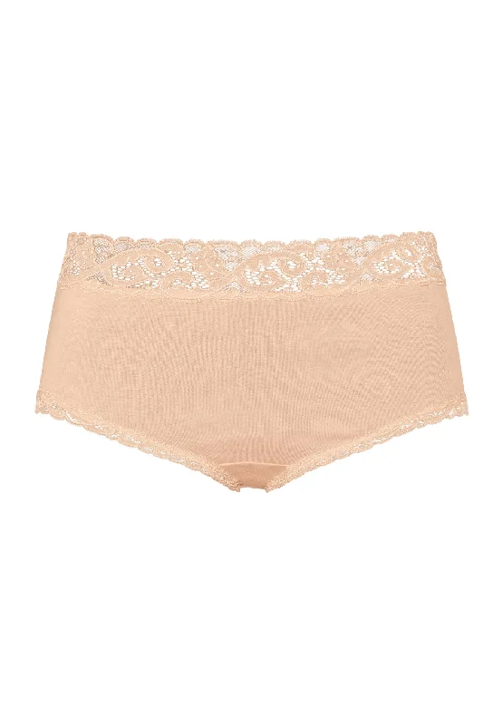 Moments Lace Trim Cotton Full Brief | Beige 71483-274