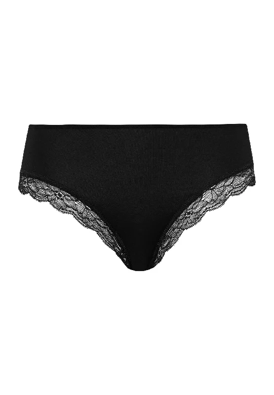 Cotton Lace Cotton Hi-Cut Brief | Black 72437-019