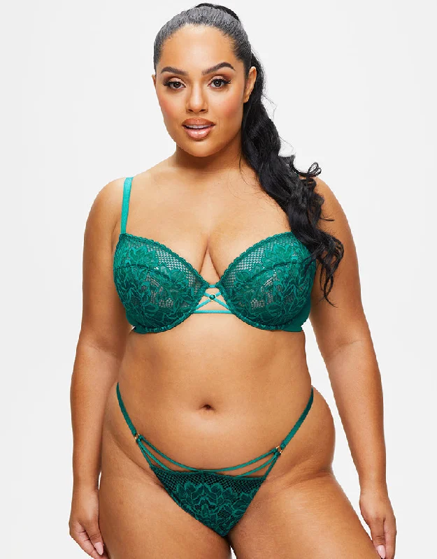 Ann Summers The Lasting Lover Plunge Bra Green/Black