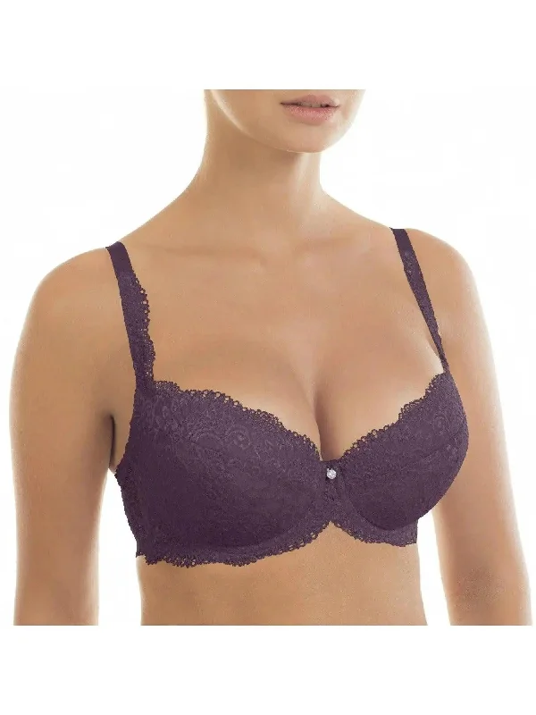 Black Currant Victoria Lace Push Up Bra