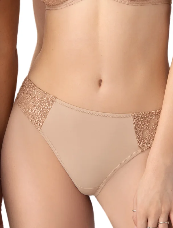 Bras and Honey Gisele Brazilian Lace Lazer cut Panties | Beige Brazilian Briefs | Beige Lace BrazilianPanty