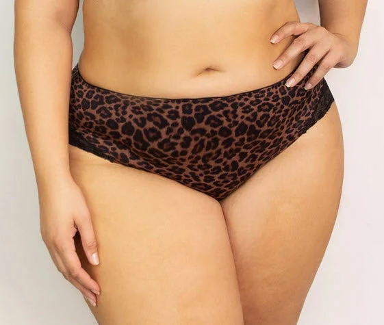 Curvy Couture Tulip Lace Leopard Hipster Panty 1169