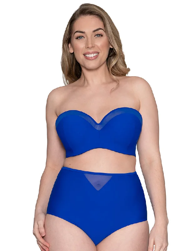 Curvy Kate Sheer Class Bandeau Bikini Top Cobalt