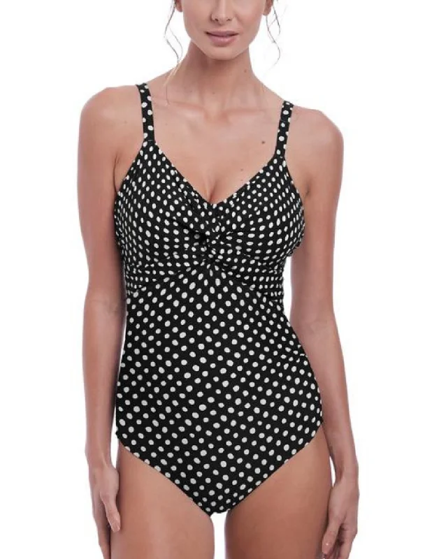 Fantasie Santa Monica Black and White Underwire Twist Front Suit - Light Control