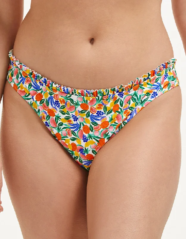 Figleaves Tutti Frutti Frill Bikini Brief Multi