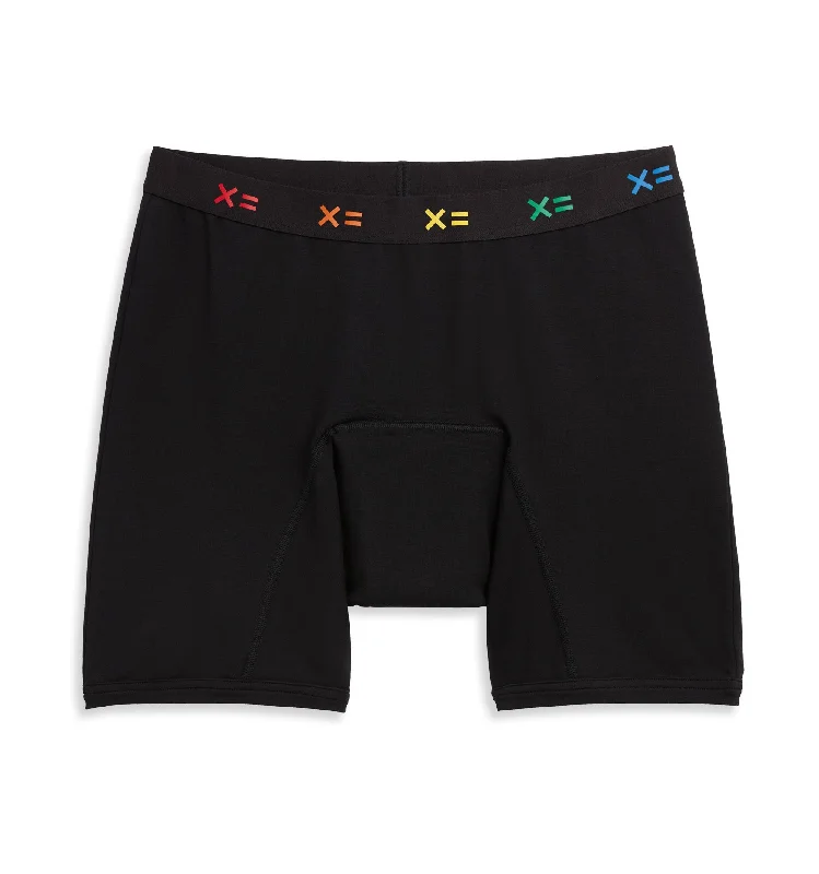 First Line Period 9" Boxer Briefs - Black X= Rainbow