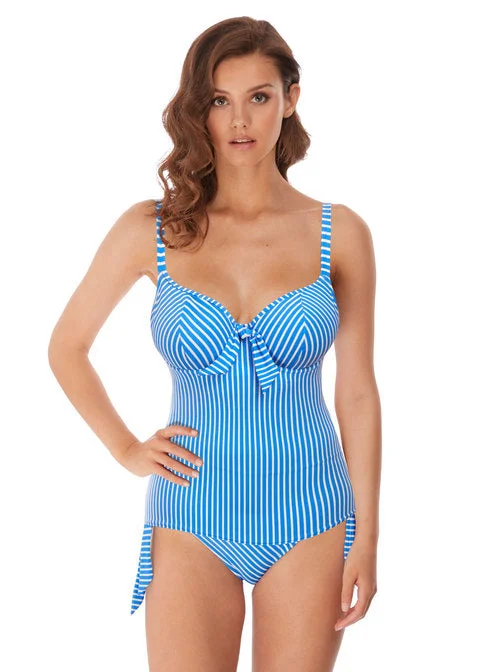 Freya Beach Hut Underwire Non Padded Plunge Tankini Top, Blue Moon