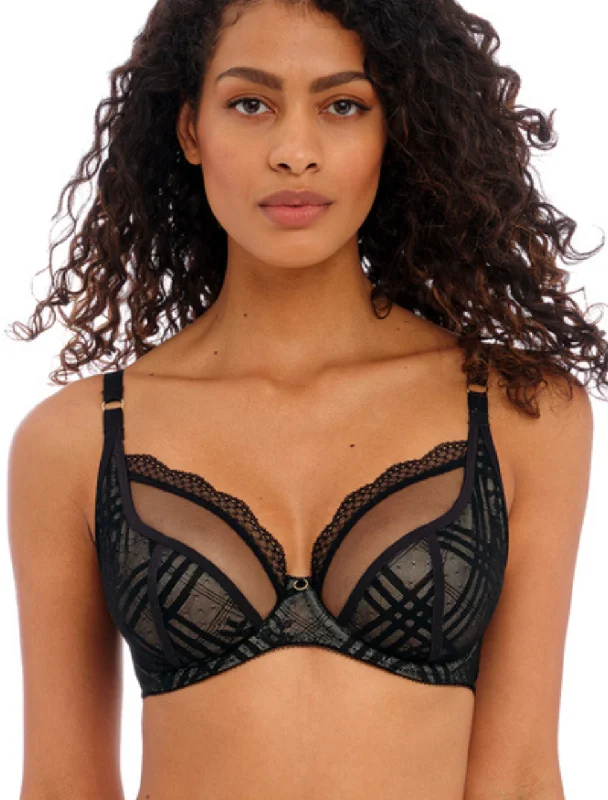 Freya Fatale Bra Underwire Plunge Bra in Black | Black Plunge Bras