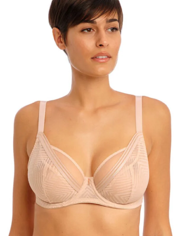 Freya Tailored Bra Underwire High Apex Plunge Bra, Natural Beige | Beige Freya Tailored Bra