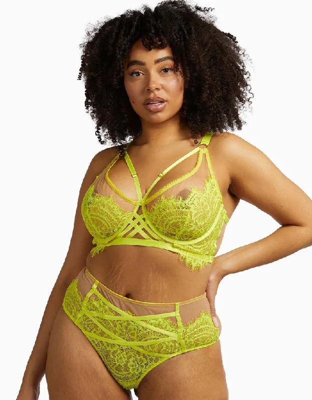 Gabi Fresh x Playful Promises Kinsley Neon Lace Bra Yellow