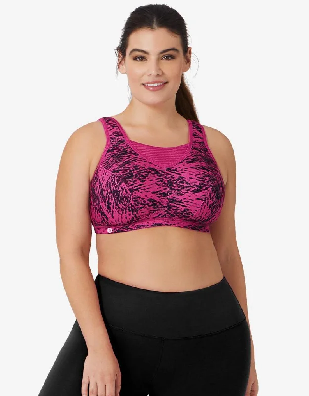 Glamorise The Elite No-Bounce Cami Sports Bra Fuchsia Print