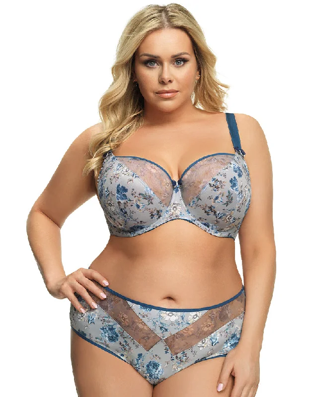 Gorsenia Nina Balconette Bra Grey/Blue Floral