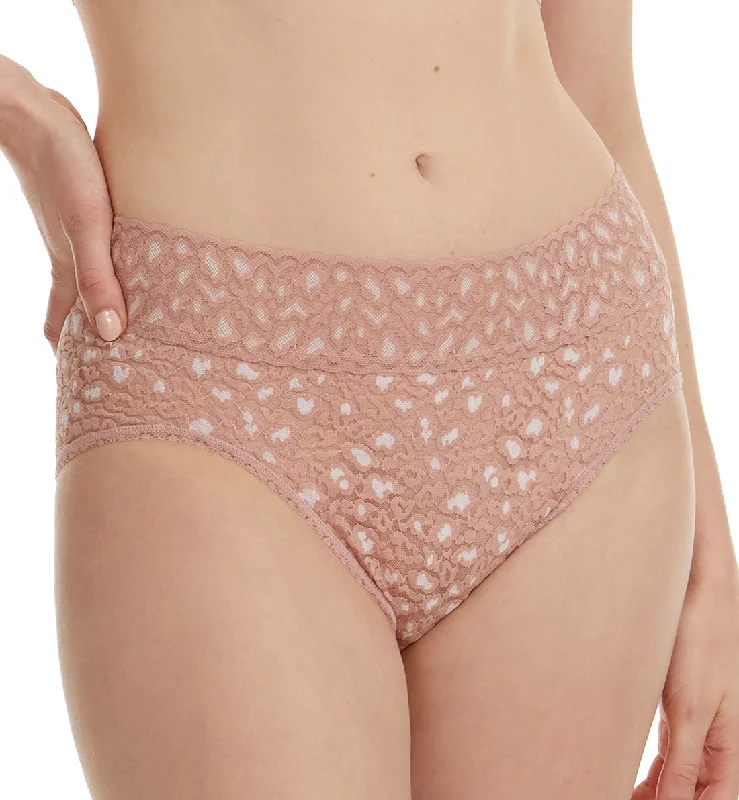 Hanky Panky Cross Dyed Leopard French Brief (7J2461) - Desert Rose/White