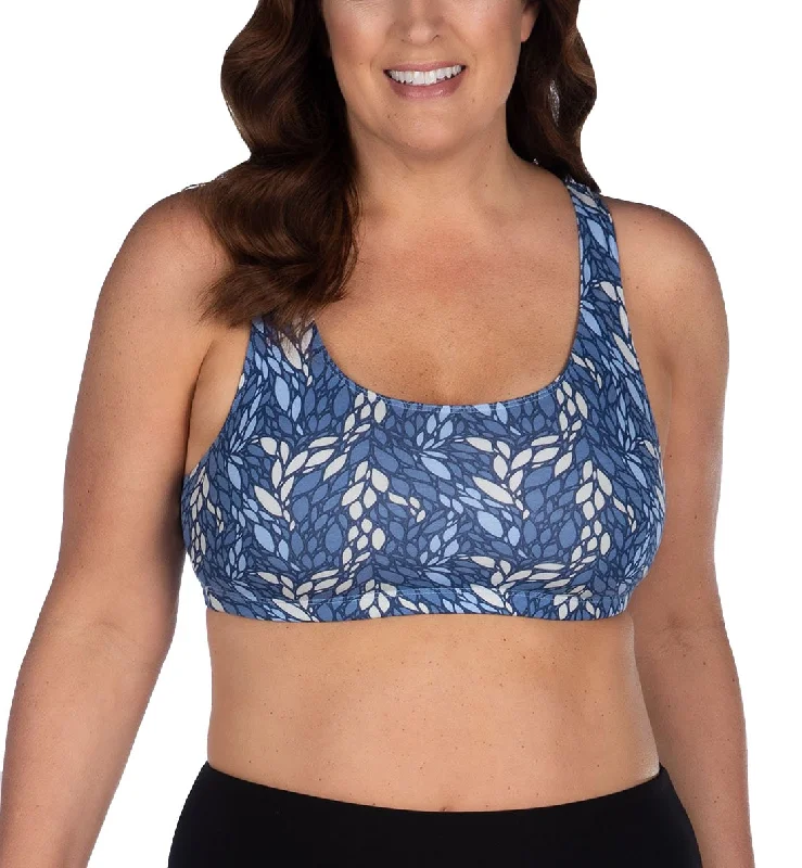 Leading Lady Serena Wirefree Racerback Sports Bra (514) - Geo Leaves