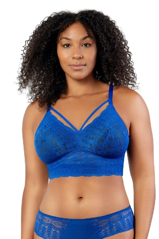 Mia Lace Wire-Free Padded Lace Bralette Sapphire- P5951