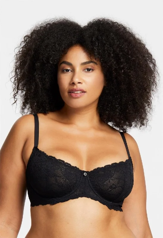 Flirt Demi Lace Bra Black 9312