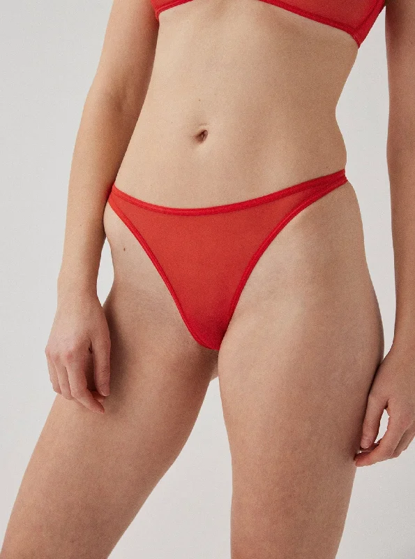 Opaak: Jen Mesh Thong - Red, L, XXL