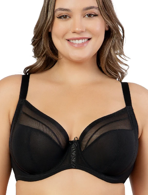 Parfait Shea Plunge Bra Underwired Unlined Bra, Black | Black Parfait Plunge Bra