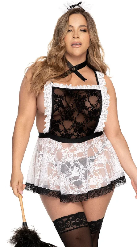 Plus Size Flirty French Maid Lingerie Costume