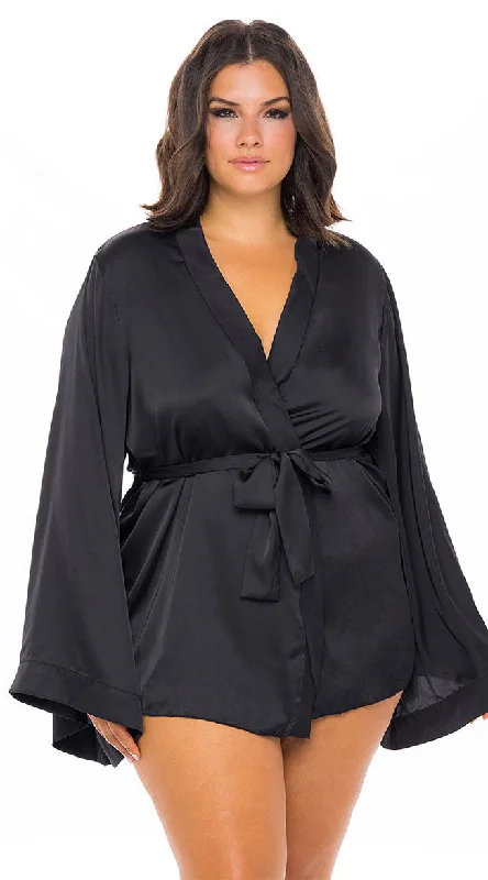 Plus Size Hidden Feelings Satin Robe