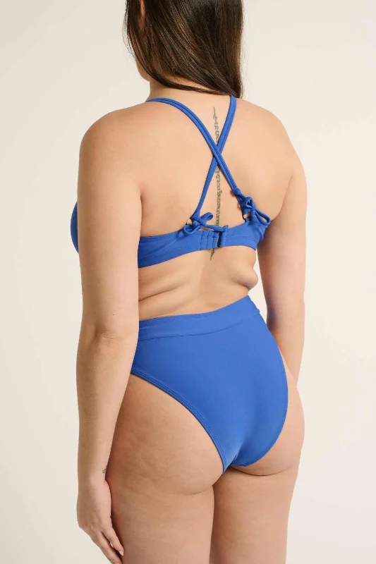 RAQ: High Leg Bikini Brief Bottom - Cobalt