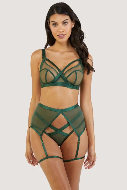 Regent Green Mesh Harness Balcony Bra