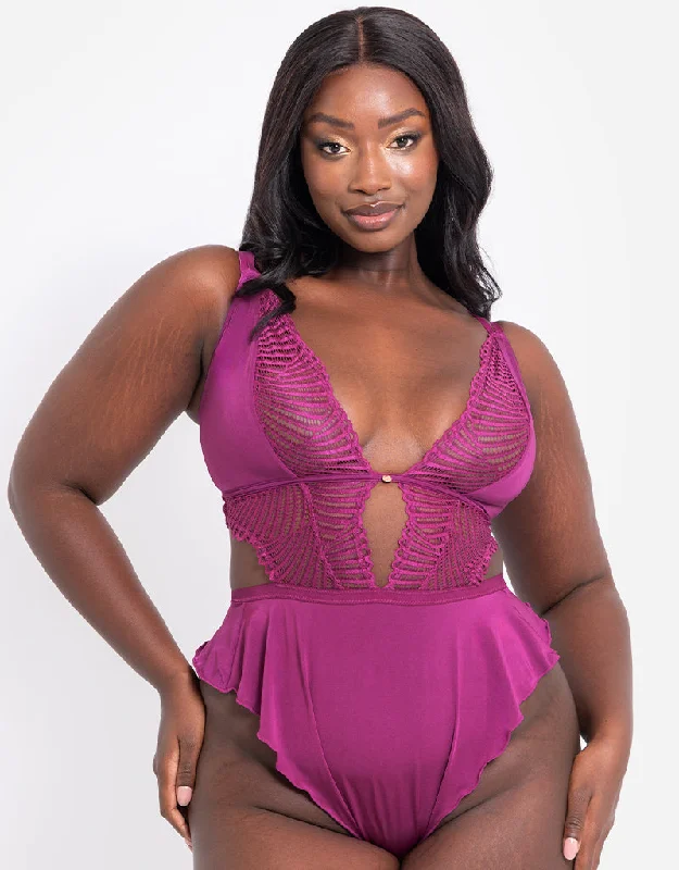 Scantilly After Hours Stretch Lace Teddy Orchid