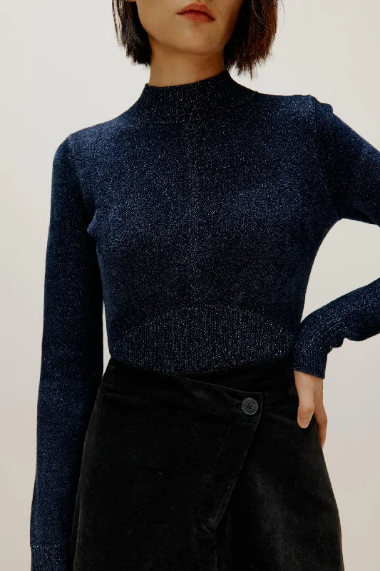 Shimmer Mock Neck Sweater