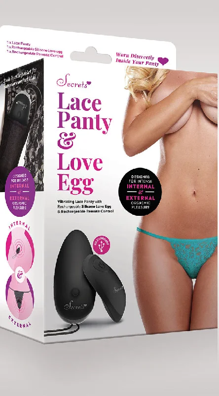 Turquoise Love Egg Vibrating Thong Panty