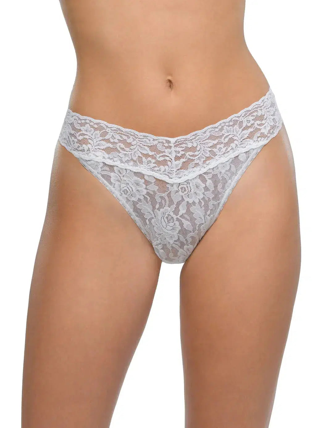 White Signature Lace Original Rise Thong