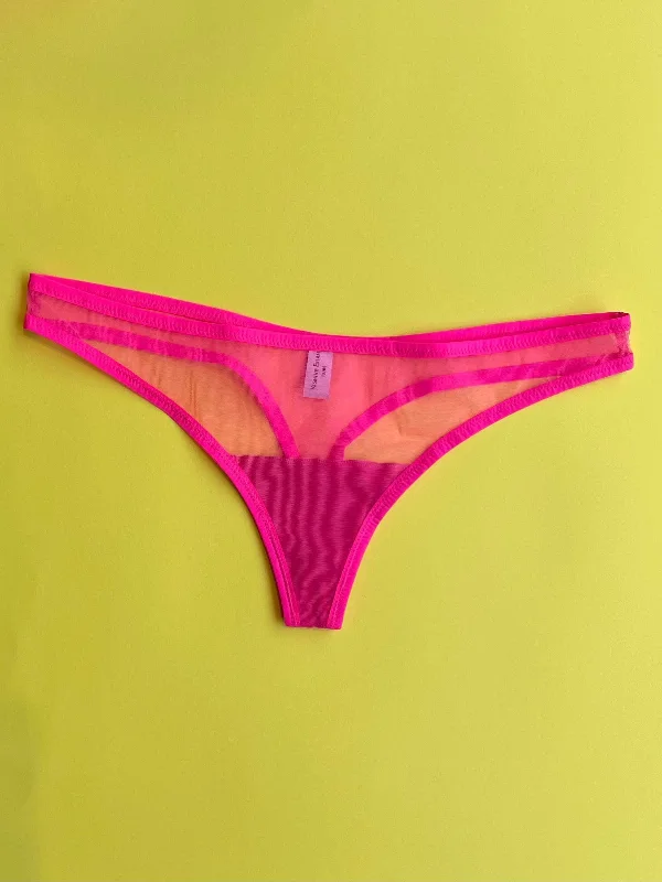 Yasmine Eslami: Jeanne Basic Mesh Thong - Happy