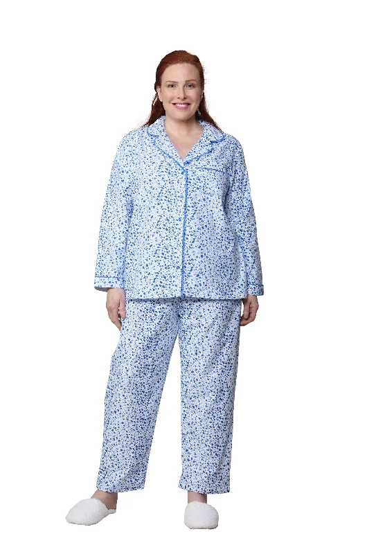 Plus Size Flannel Long Sleeve Pajama Set