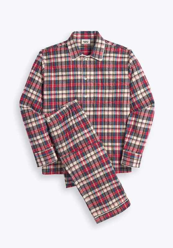 Henry Pajama Set in Flannel Taffeta Plaid