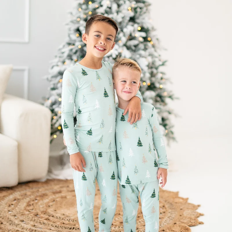 Long Sleeve Pajamas in Boho Tree