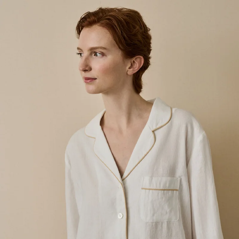 Pearl Linen Pajama Shirt